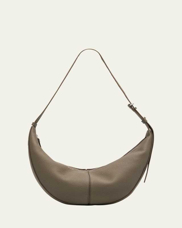 Slide Pebbled Leather Shoulder Bag